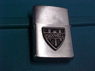 Vintage 1968 Zippo Cigarette Lighter Maxwell Shield Arrows Advertisment Old