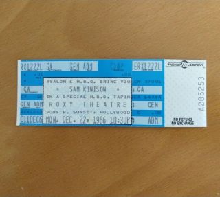 Sam Kinison Vintage 1986 Ticket Stub Roxy Los Angeles Comedy