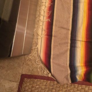 Vintage Saltillo Serape Mexican Blanket 46c80 4