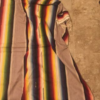 Vintage Saltillo Serape Mexican Blanket 46c80 5