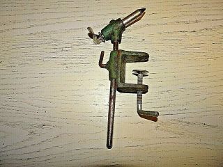 Vintage Tack L Tyers Green Fly Tying Vice Clamp On Heavy Duty