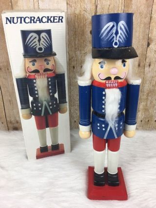 Vintage 1988 Wooden Nutcracker Christmas Collectable Soldier Hand Painted Winter