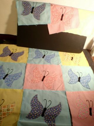 Vintage Butterfly Quilt Squares,  handmade applique 2