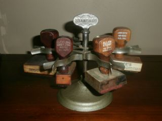 Vintage Standard Brand Rubber Stamp Rack Holder 4 Stamp Woolworth Glimpse Circus