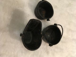 Set Of 3 Vintage Childs Toy Cast Iron Cookware