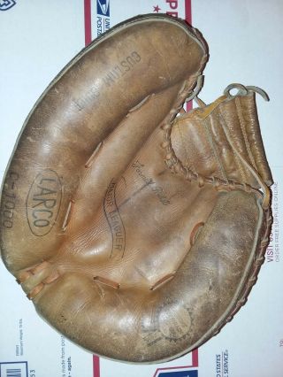 Vintage Larco Baseball Glove Rht Catcher C1000 Grain Leather Broken Lace
