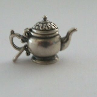 Vintage Sterling Silver Little Tea Pot Open Lid Charm