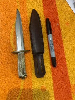 Vintage Custom Made Mini Bowie Knife And Sheath Hand Made