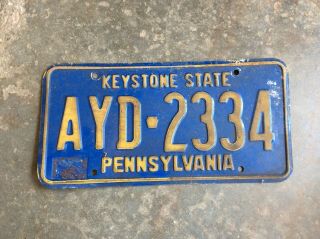 Vintage Pennsylvania Pa License Plate 1980s 1990s Era