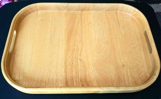 Vintage Thomas Wood Serving Tray With Handles - Rounded Corners - 19 1/4 " X 13 1/4 "
