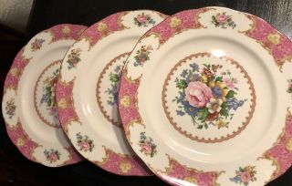 3 Vintage Royal Albert England Dinner Plates Lady Carlyle
