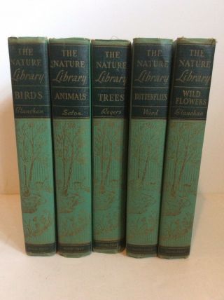 Vintage 5 Volume Set The Nature Library Doubleday Illustrated 1926 Trees Birds