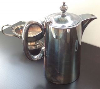 Vintage Silver Plate Walker & Hall Tall Teapot,  Cream Jug Early C20th Sheffield 2