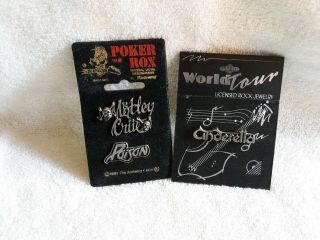 Vintage Band Metal Pins Motley Crue Van Poison And Cinderella