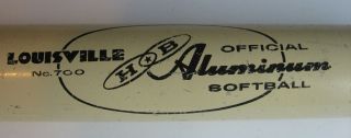 Vintage Louisville No.  700 Official Aluminum Softball Bat 34 / 30oz.  Hb White