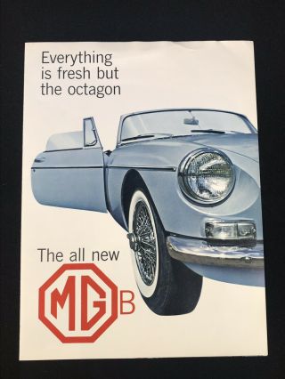 Vtg 1962 Mg Mgb Car Dealer Sales Brochure