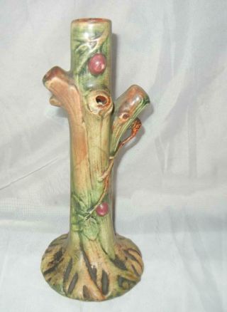 Vintage 10 1/2 " Weller Pottery Woodcraft Baldin Apple Bud Vase