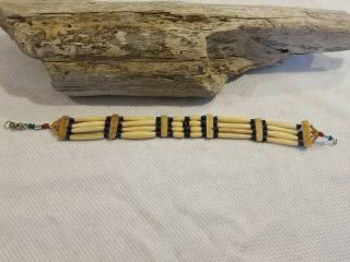 Vintage Indian/Native American BONE BEAD CHOKER Necklace Authentic 3