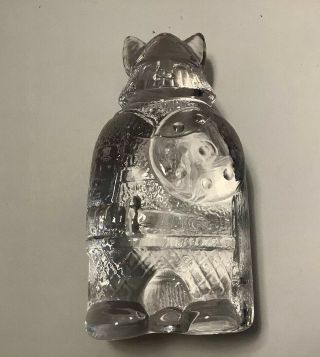 Lindshammar - Vintage Cast Glass Viking / Norseman Figure - 1960s Swedish