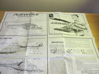 AMT ERTL 1/48 Airwolf Vintage Model Kit 6680 Helicopter Parts 8
