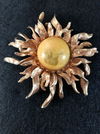 Vintage Cadoro Sunburst Brooch Pin