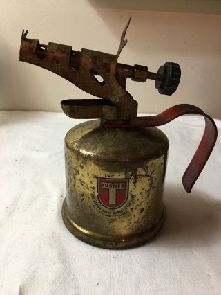 Vintage Turner Brass Alcohol Blow Torch Sycamore 1871 Antique Man Cave