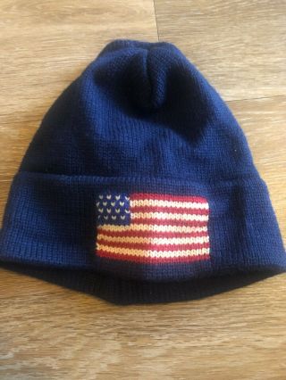 Vintage The Moriarty 100 Wool Knit Ski Hat Beanie Vermont Flag