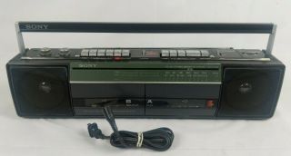 Vintage Sony Soundrider Cfs - W301 Dual Cassette Recorder Am/fm Radio Boombox