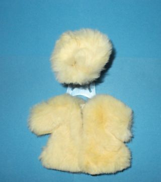 Vintage Vogue Medford Tagged Bunny Fur Coat & Hat For 8 " Ginny Doll 1950s