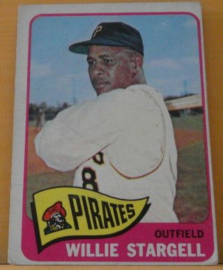 1965 Topps Vintage Baseball Willie Stargell Pittsburgh Pirates Hof Card 377