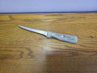 Vintage Chicago Cutlery Usa Walnut Handle 62s Fillet / Boning Knife