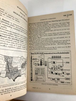 WWII 1940 US Army Technical Book TM 10 - 540 Automotive Lubrication Book War vtg 3