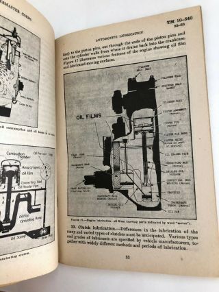 WWII 1940 US Army Technical Book TM 10 - 540 Automotive Lubrication Book War vtg 4
