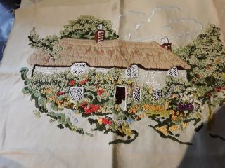 Vintage Embroidered Picture Panel