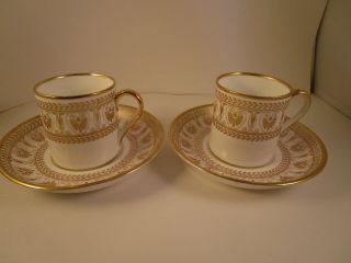 Vintage Crown Staffordshire Bone China Cups & Saucers Gold Victoria