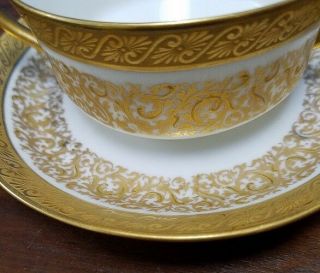 M.  REDON Limoges France Vintage Gold accent boullion cup and saucer 3