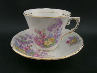 Colclough Garden Vintage English Bone China Tea Cup & Saucer High Tea C1940s