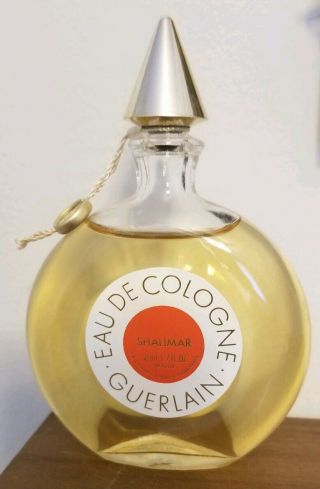 Vintage Guerlain Shalimar Eau De Cologne Perfume Round Bottle 95 Full 50 Ml