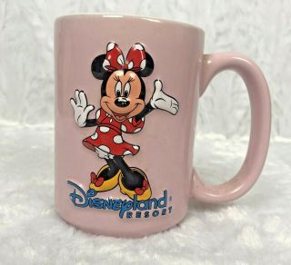 Disneyland Resort 3d Minnie Mouse Coffee Cup Mug Pink Blue Disney Vintage