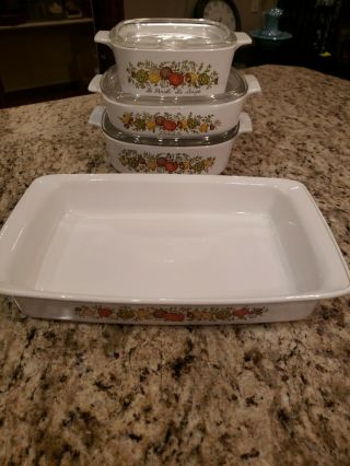 Spice Of Life Corning Ware Set Of 4 Vintage - L’echalote Le Romarin