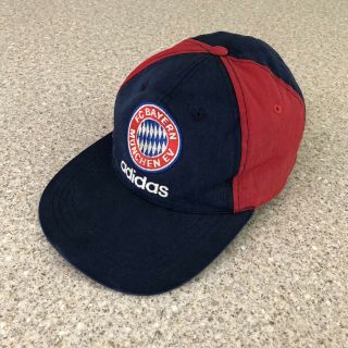 Vintage Adidas Bayern Munich Cap Red And Blue Vgc German Football Hat