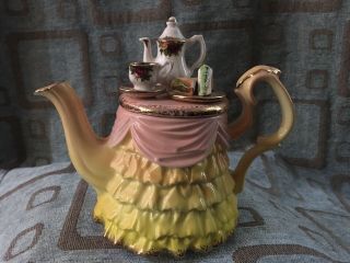 Vtg Royal Albert Old Country Roses 1996 Miniature Teapot Summer Ladies