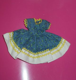 Tagged Vintage Ideal Little Miss Revlon Blue,  Green Floral Dress,  For 10”doll