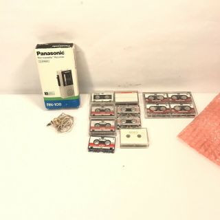 Vintage Panasonic Microcassette Recorder 2 Speed Rn - 108,  Box Tapes
