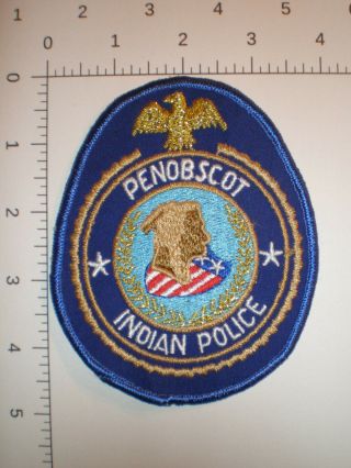 Me Maine Penobscot Indian Tribe Vintage Tribal Police Patch - From Dept Hq Wall