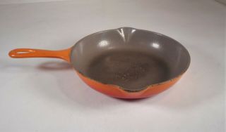 Vintage Le Creuset Small Frying Pan Enamel Cast Iron 9 " Orange France