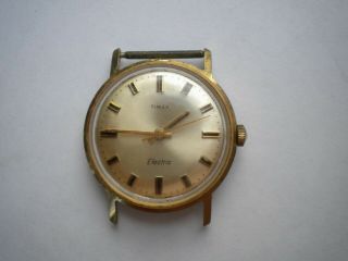 Mens Vintage 1970 Timex Electric Gold Tone Electromagnetic Watch 9424 - 4070