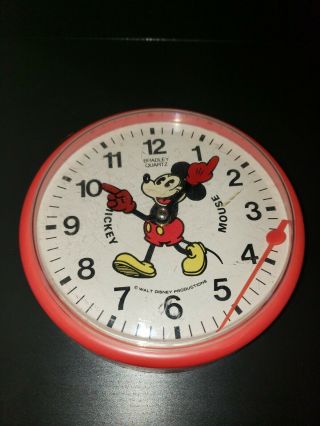Vintage 1970 Walt Disney Mickey Mouse Bradley Wall Clock