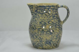 Vintage Stoneware Pitcher,  Robinson Ransbottom Pottery Blue Stoneware Milk Jug