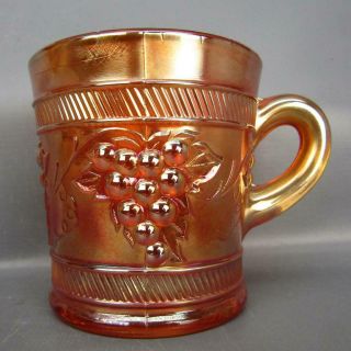 Dugan Vintage Banded Marigold Carnival Glass Mug 6387